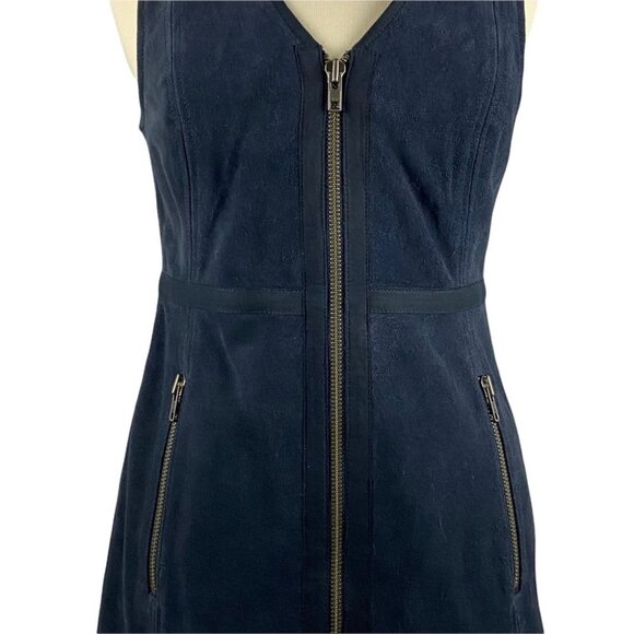 FREE PEOPLE Navy SUEDE Zip Dress / Tunic Top M - Picture 4 of 11
